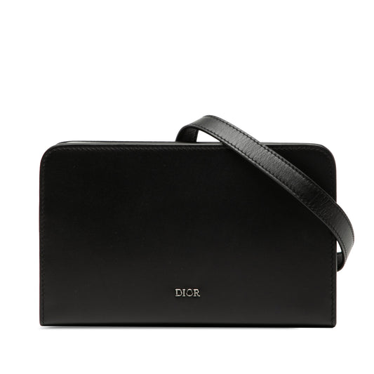 Leather Dial Ultra Pouch Messenger Bag Black - Lab Luxury Resale