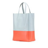 Small Bicolor Leather Vertical Cabas Blue - Lab Luxury Resale
