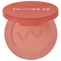 Tower 28 Beauty GetSet Blur + Set Matte Powder Blush in various shades, featuring a compact with a smooth, matte finish.