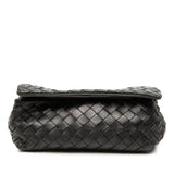 Bottega Veneta Intrecciato Flap Pouch Black