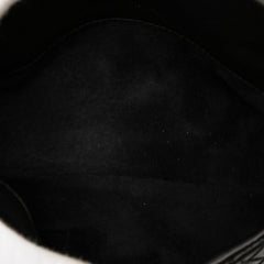 Black Bottega Veneta Intrecciato Flap Pouch bag with woven leather design and sleek flap closure.