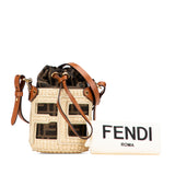 Nano Zucca Straw and Canvas Step Out Bag Brown - Lab Luxury Resale