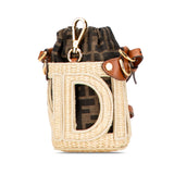 Nano Zucca Straw and Canvas Step Out Bag Brown - Lab Luxury Resale