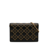 Studded Calfskin Cannage Lady Dior Wallet on Chain Black - Lab Luxury Resale