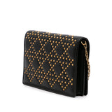 Studded Calfskin Cannage Lady Dior Wallet on Chain Black - Lab Luxury Resale