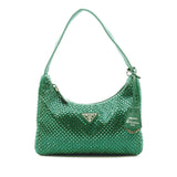 Mini Satin Crystal Re Edition 2000 Shoulder Bag Green - Lab Luxury Resale