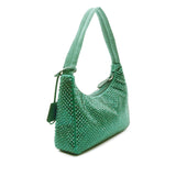 Mini Satin Crystal Re Edition 2000 Shoulder Bag Green - Lab Luxury Resale