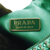 Mini Satin Crystal Re Edition 2000 Shoulder Bag Green - Lab Luxury Resale