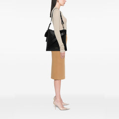 Medium Leather Belted Shoulder Bag Black - Lab Luxury Resale