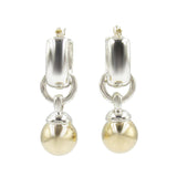 Sterling Silver and 18K Yellow Gold Fascination Ball Dangle Earrings Silver - Lab Luxury Resale
