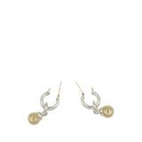 Sterling Silver and 18K Yellow Gold Fascination Ball Dangle Earrings Silver - Lab Luxury Resale