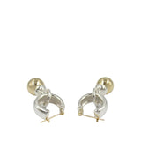 Sterling Silver and 18K Yellow Gold Fascination Ball Dangle Earrings Silver - Lab Luxury Resale