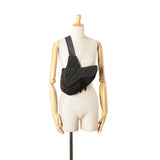 Oblique Canvas Saddle Crossbody Black - Lab Luxury Resale