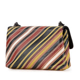 Small Leather Embroidered Stripe Olimpia Shoulder Bag Red - Lab Luxury Resale