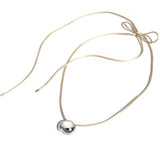 BIKO Lola Tie Necklace - Silver NEW