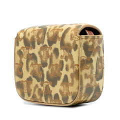 Mini Calfskin Leopard Print Claude Crossbody Brown - Lab Luxury Resale
