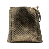 Bottega Veneta Leather Intrecciomirage Crossbody Gold
