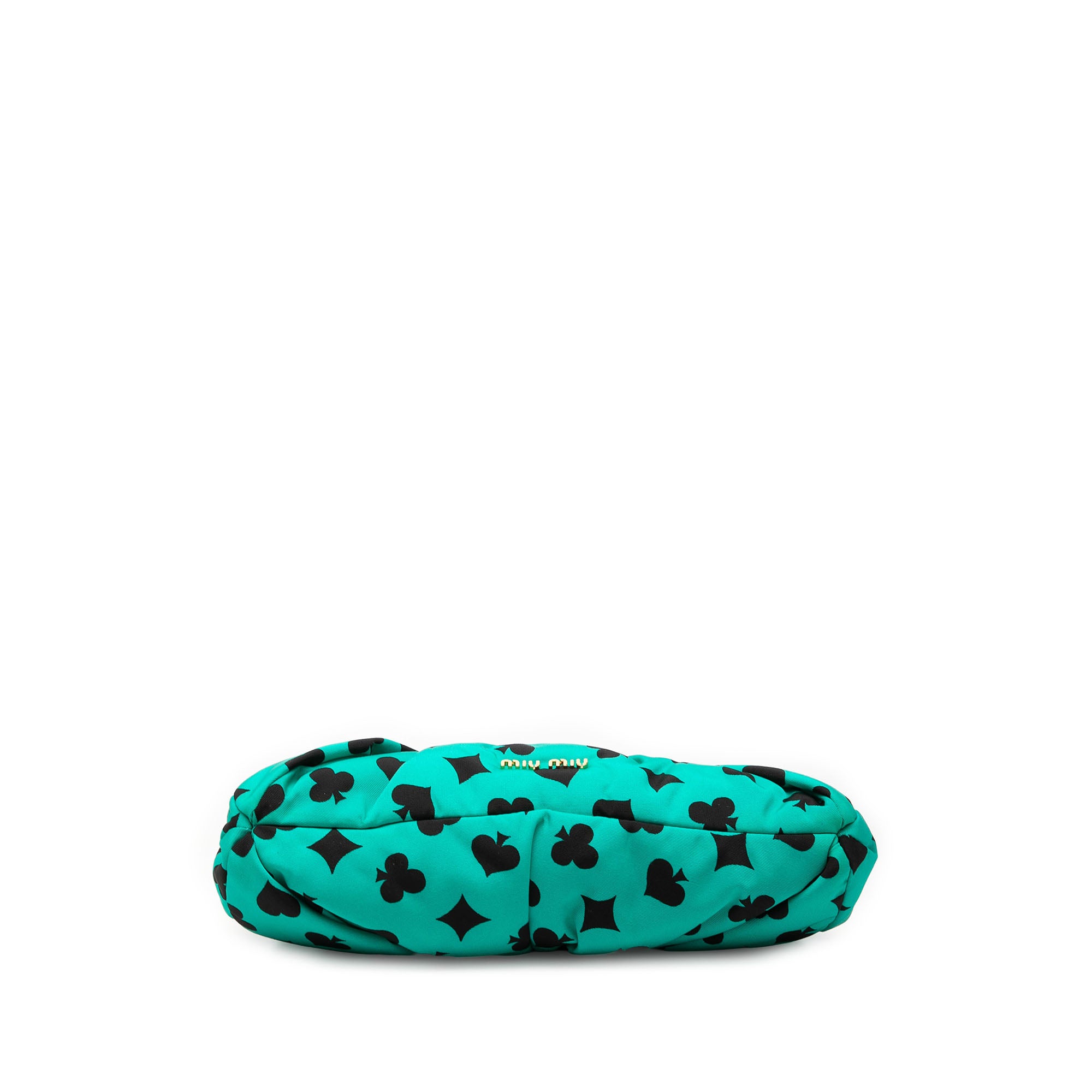 Pleated Nylon Playing Card Print Clutch Blue - Lab Luxury Resale