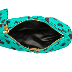 Pleated Nylon Playing Card Print Clutch Blue - Lab Luxury Resale