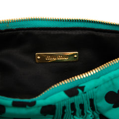 Pleated Nylon Playing Card Print Clutch Blue - Lab Luxury Resale