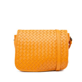 Nappa Intrecciato Flap Crossbody Orange - Lab Luxury Resale