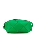 Mini Lambskin Intrecciato Cassette Camera Bag Green - Lab Luxury Resale