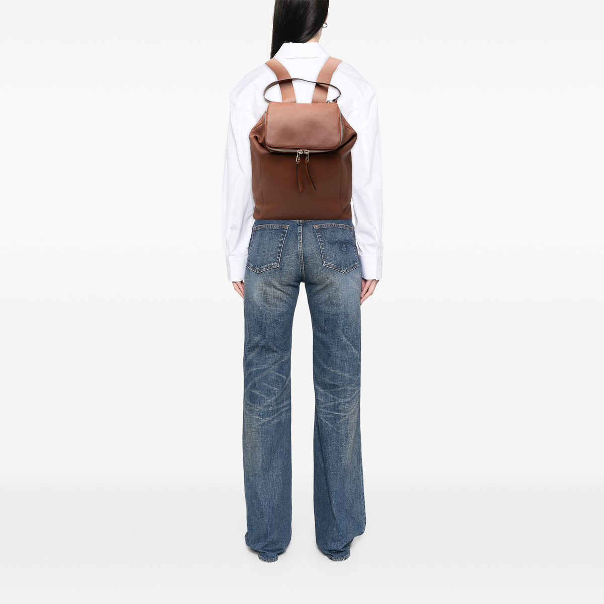 Large Leather Goya Backpack Brown - Lab Luxury Resale