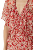 Misa Los Angeles	Katarina Red print silk dress Size M