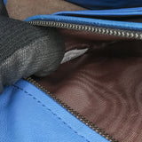 Nappa Intrecciato Zip Around Wallet On Chain Blue - Lab Luxury Resale