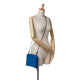 Nappa Intrecciato Zip Around Wallet On Chain Blue - Lab Luxury Resale
