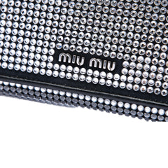 Soft Nappa Crystal Embellished Wallet on Chain Black - Lab Luxury Resale