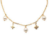 Gold Plated Charmy Pearl Necklace Gold - Lab Luxury Resale