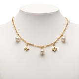 Gold Plated Charmy Pearl Necklace Gold - Lab Luxury Resale