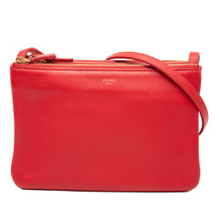 Small Lambskin Trio Crossbody Red - Lab Luxury Resale