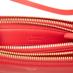 Small Lambskin Trio Crossbody Red - Lab Luxury Resale