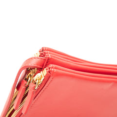 Small Lambskin Trio Crossbody Red - Lab Luxury Resale