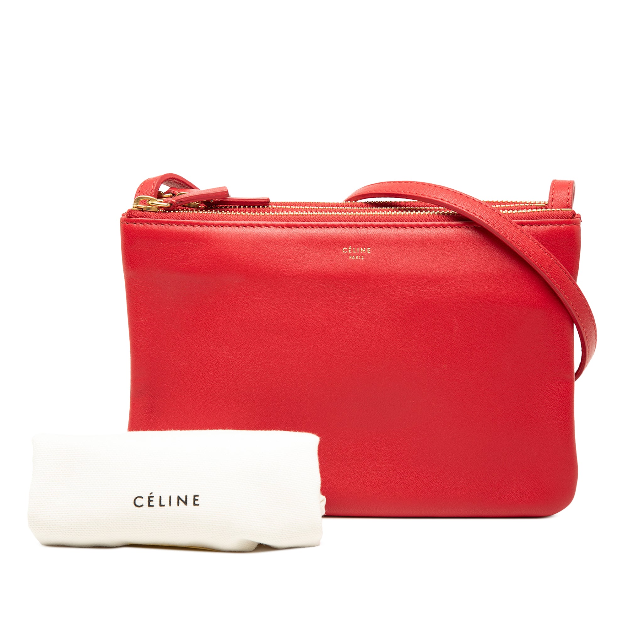 Small Lambskin Trio Crossbody Red - Lab Luxury Resale