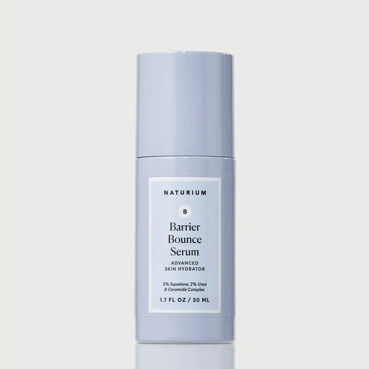 Naturium Barrier Bounce Serum 50ml bottle with front label, skincare product designed to enhance skin barrier and elasticity.