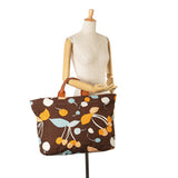 Miu Miu Printed Canvas Tote Brown