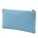Small Nappa Intrecciato Zip Pouch Blue - Lab Luxury Resale