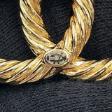 Gold Plated CC Faux Pearl Rhinestone Brooch Gold - Lab Luxury Resale