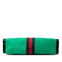 Medium Suede Web Ophidia Chain Crossbody Green - Lab Luxury Resale