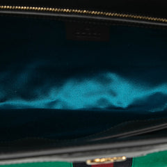 Medium Suede Web Ophidia Chain Crossbody Green - Lab Luxury Resale