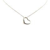 Elsa Peretti Sterling Silver Open Heart Pendant Necklace Silver - Lab Luxury Resale