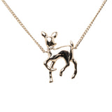 CC Gold Plated Rhinestone Deer Pendant Necklace Gold - Lab Luxury Resale