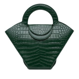 Crocodile Embossed Doll Top Handle Bag Green - Lab Luxury Resale