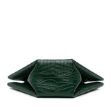 Crocodile Embossed Doll Top Handle Bag Green - Lab Luxury Resale