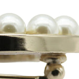 CC Gold Plated Faux Pearl and Rhinestones Brooch Gold - Lab Luxury Resale