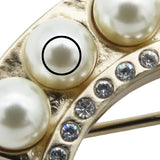 CC Gold Plated Faux Pearl and Rhinestones Brooch Gold - Lab Luxury Resale