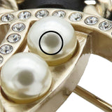 CC Gold Plated Faux Pearl and Rhinestones Brooch Gold - Lab Luxury Resale